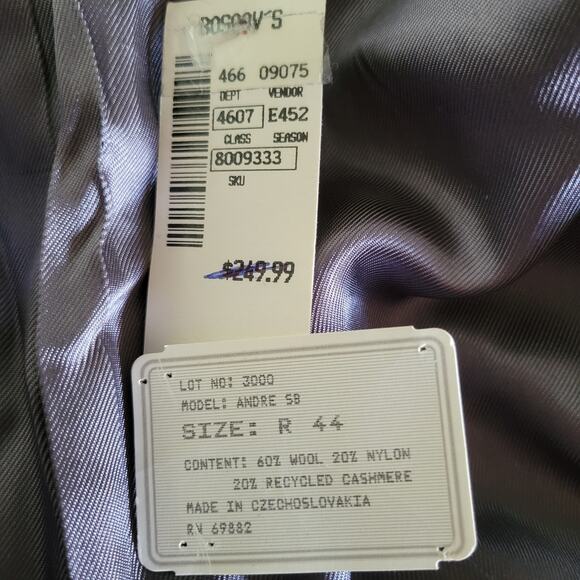 Cross & Winsor Wool Cashmere Blend Overcoat Long Trench Men's 44R Gray - Picture 10 of 10